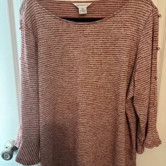 Liz Claiborne red and white striped top plus size XXL - Picture 1 of 6